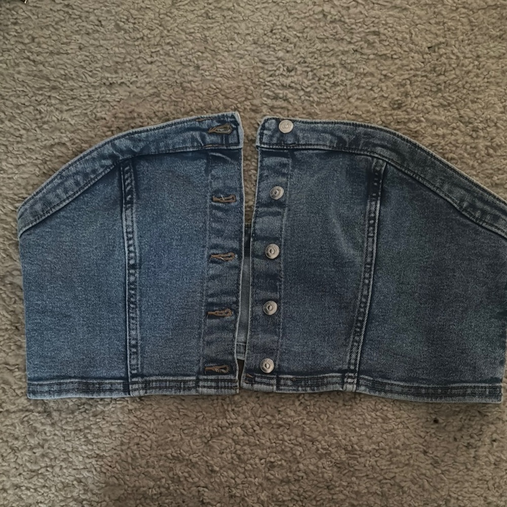 Denim Strapless top